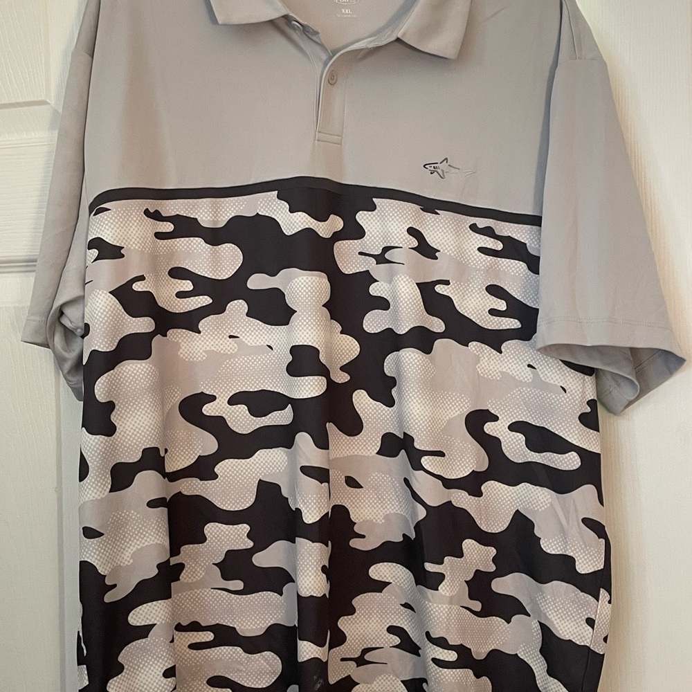Gray and Black Camouflage Men's Shirt